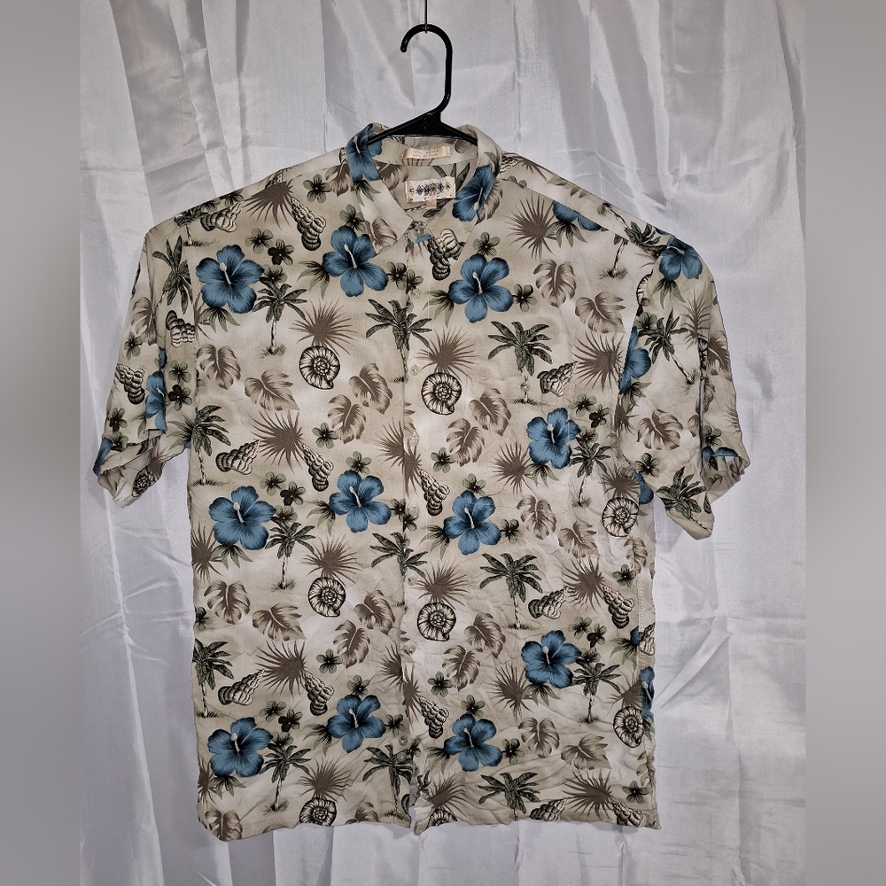 Campia Hawaiian Men's Short Sleeve Button Up Shirt Size XL Floral